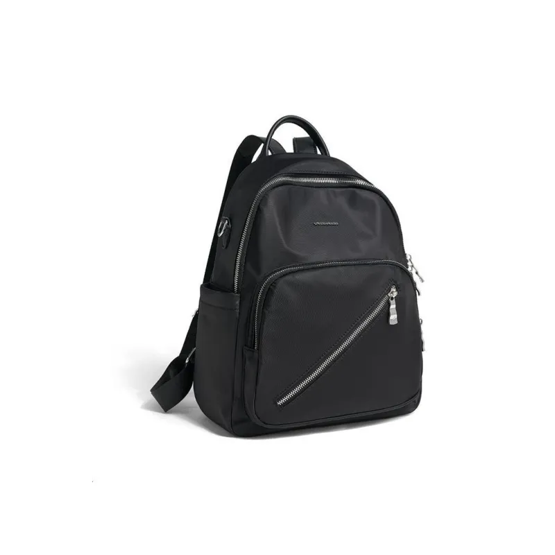 RED DRAGONFLY Fabric With Microfiber Synthetic Leather Travel Bag Backpack Women's Black-4