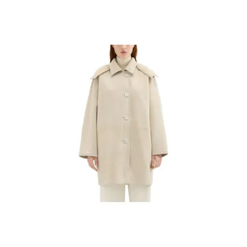 THEORY Trench Coats Women's Cream White