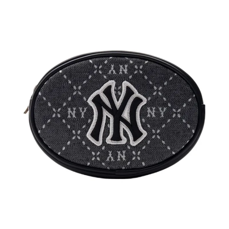 MLB Artificial Leather Round Cake Bag Shoulder Bag Crossbody Bag Unisex Black-0