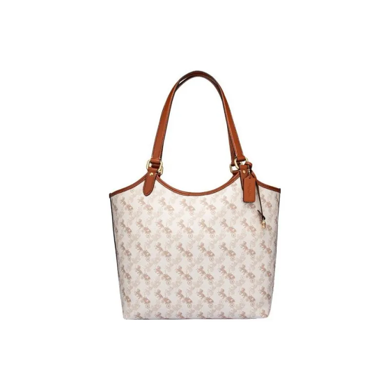 COACH Day Cow Leather Patchwork With Artificial Leather Combo Bag Handbag Shoulder Bag Women's Ivory White-1