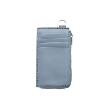 COS Cow Leather Card Clip Card Holder Regular Women's Light Blue