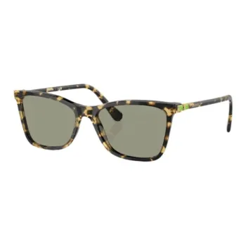 Swarovski Acetate Crystal Irregular Shape Sunglasses Women's Tortoiseshell
