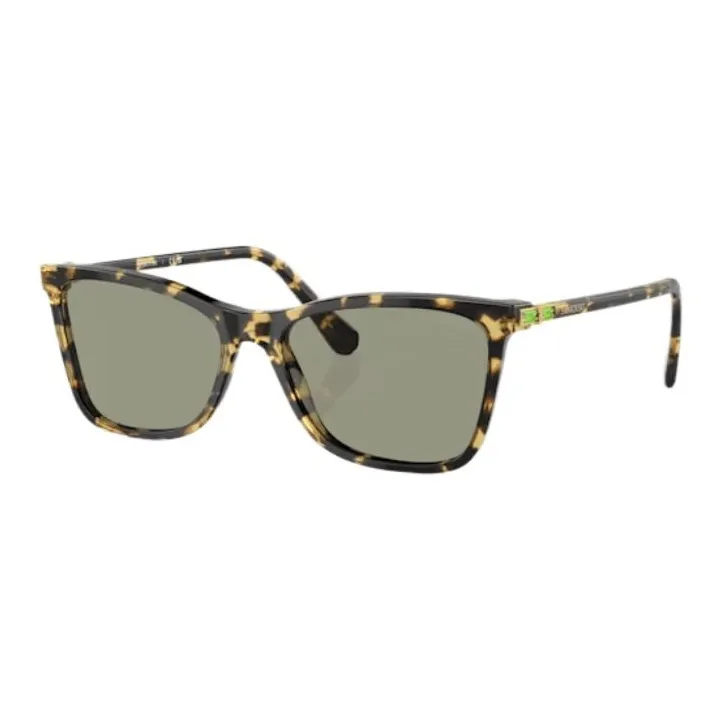 Swarovski Acetate Crystal Irregular Shape Sunglasses Women's Tortoiseshell-0