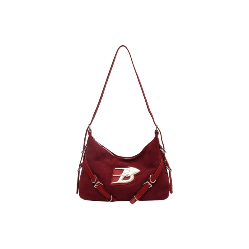 NOMK Suede Crossbody Bag, Shoulder Bag Women's Brown/Black/Red/Coffee-10