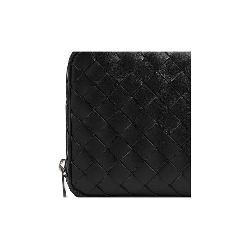 Bottega Veneta Intrecciato Cow Leather Storage Bag Medium Size Men's Black-4