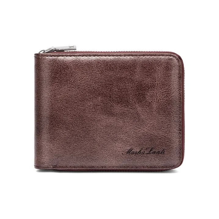 MashaLanti Synthetic Leather Coin Purse Card Holder Wallet Regular Men's Coffee-1