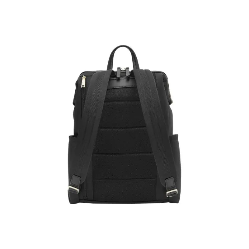 SAMSONITE Fabric Cow Leather Patchwork Backpack Regular Women's Black-3