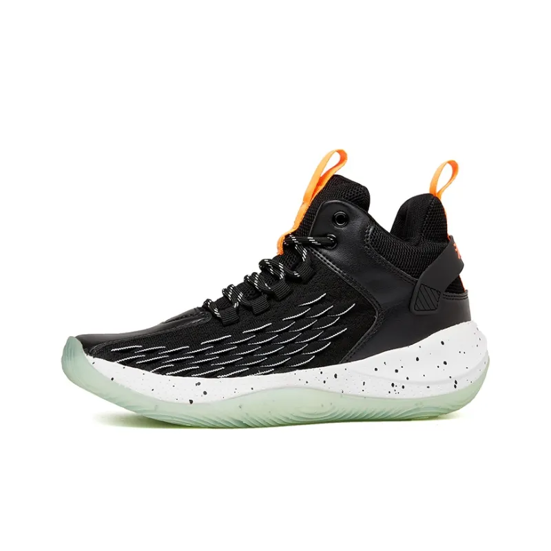 VOIT Anti Slip Wear Resistant Breathable Supportive Impact Resistant Lightweight High Top Basketball Shoes Men's Black-0