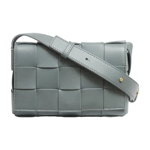 Bottega Veneta CASSETTE Pillow Bag Leather Tofu Bag, Shoulder Bag, Crossbody Bag Small Size Women's Slate Gold