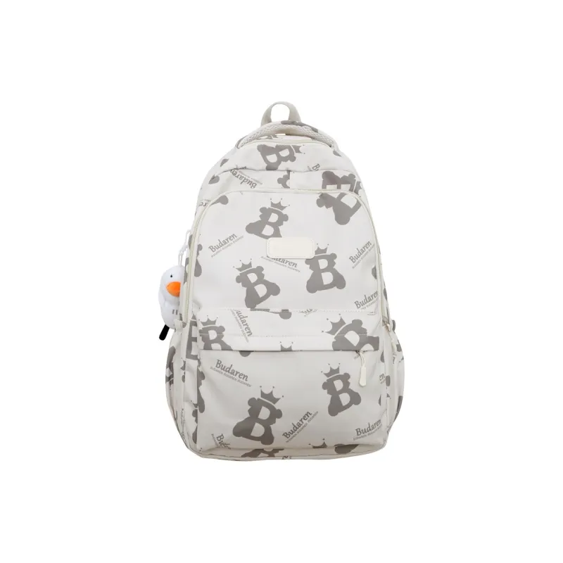 Deli Bear Nylon Backpack Regular Unisex Ecru/Gray/Black/Blue/Pink-0