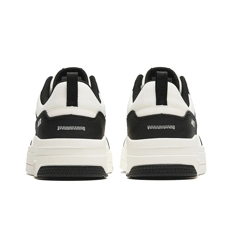 Anta Slip Resistant Cushioning Abrasion Resistant Low Top Skateboard Shoes Men's White Black-3
