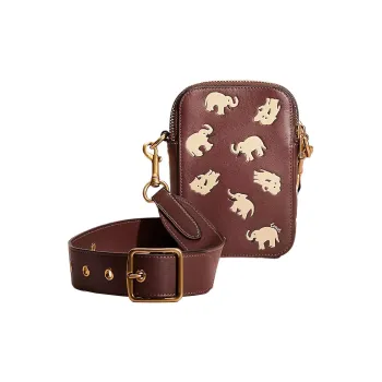 COACH Rogue Glove Tanning Shoulder Bag Crossbody Bag Mini Women's Dark Teak Wood With Multi-coloured Timing