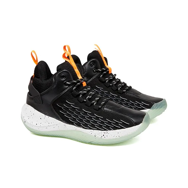 VOIT Anti Slip Wear Resistant Breathable Supportive Impact Resistant Lightweight High Top Basketball Shoes Men's Black-2