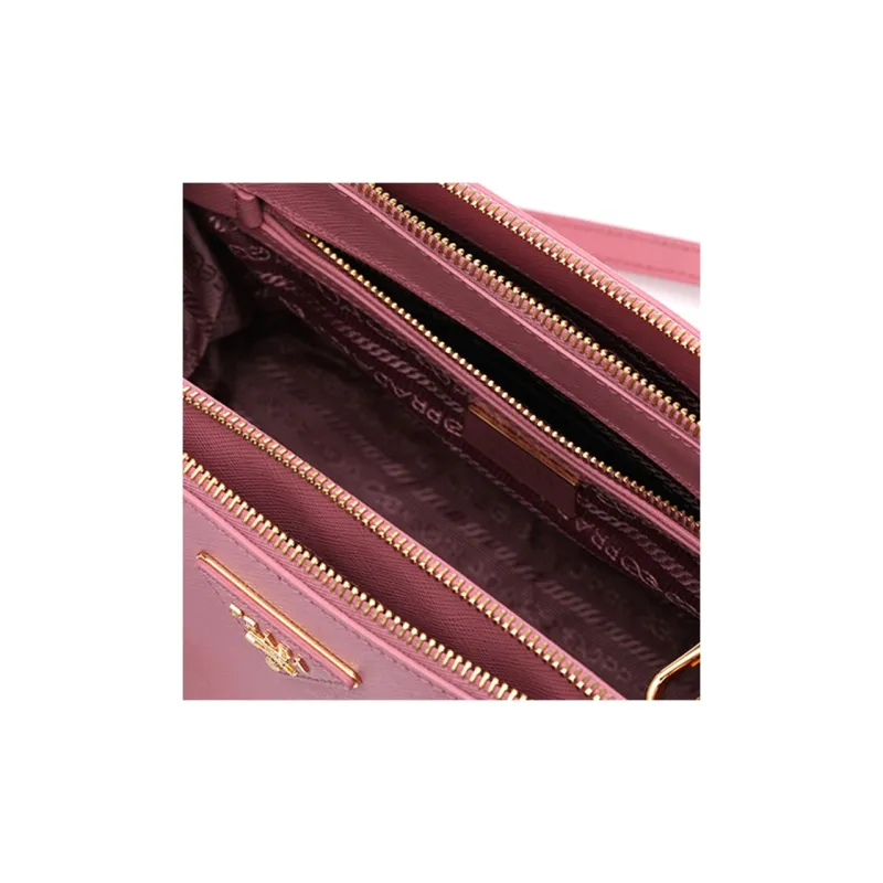 PRADA Leather Tote Bag, Shopping Bag, Shoulder Bag Regular Women's Pink-4