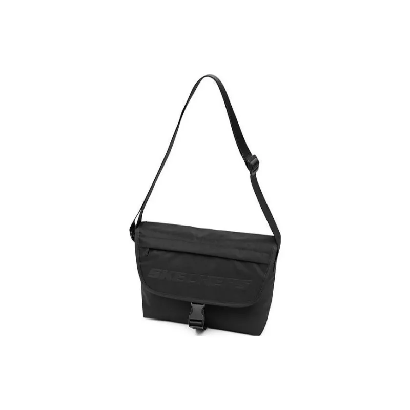 Skechers Fabric Messenger Bag, Shoulder Bag, Crossbody Bag Regular Unisex Carbon Black-2