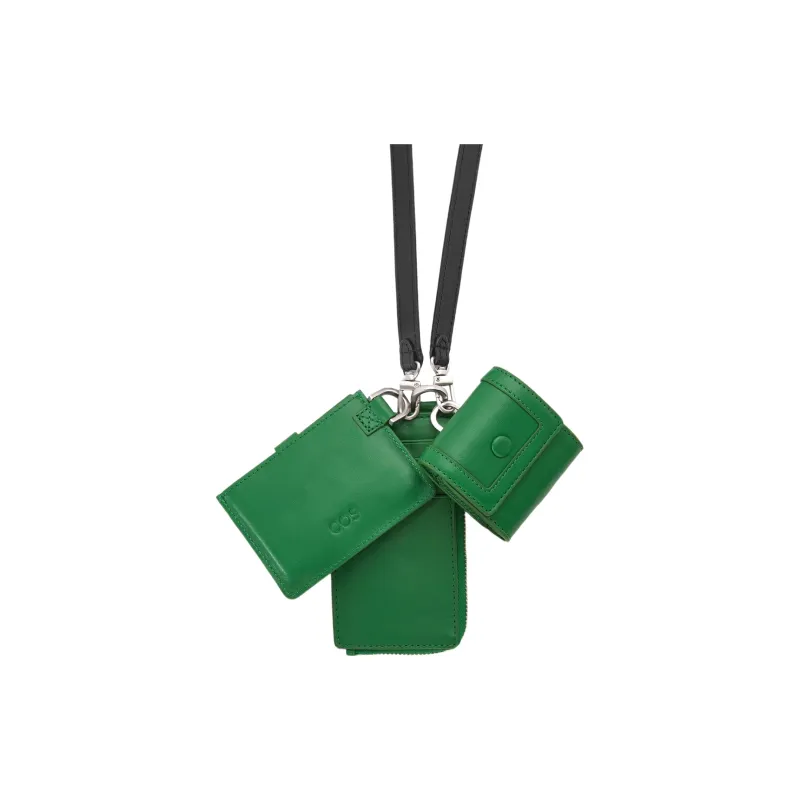 COS Cow Leather Card Clip Card Holder Women's Green-2