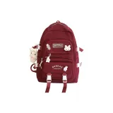 Red Backpack with Rabbit Charm
