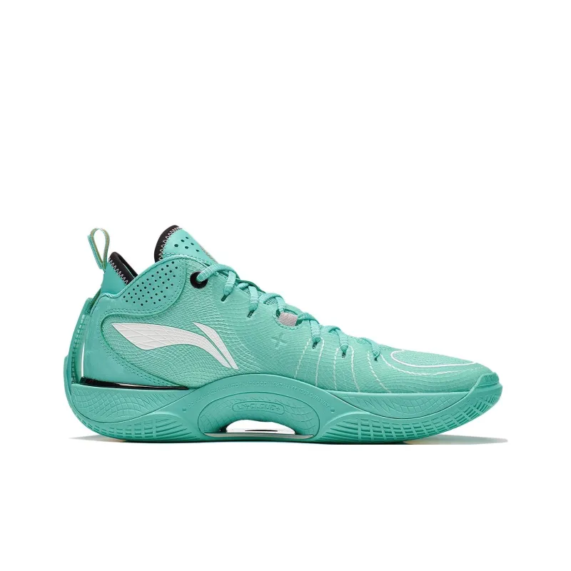 LiNing Wade Shadow 5 Cushioning Lightweight Rebound Mid Top Basketball Shoes Men's Parrot Green-1