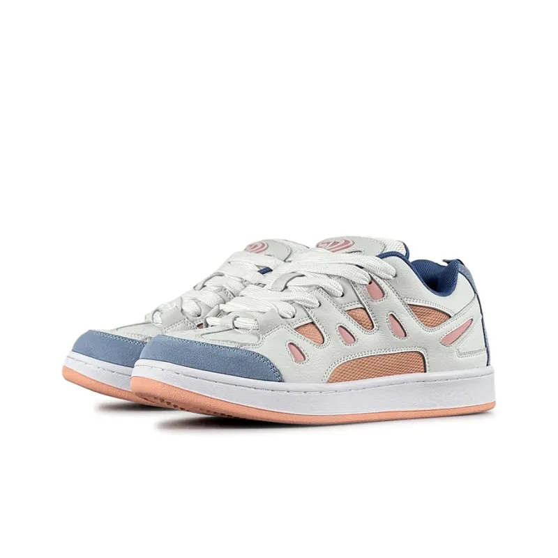 LuzaoT SUPER DRAG Puffy Shoes Low Top Skateboard Shoes Women's Blue White-2