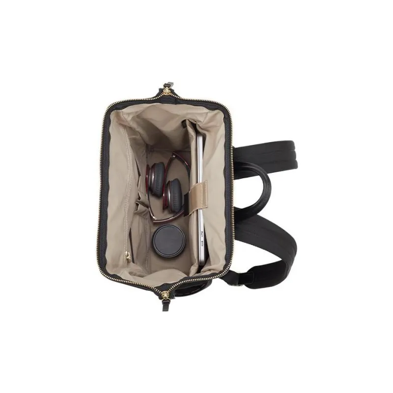 SAMSONITE Fabric Cow Leather Patchwork Backpack Regular Women's Black-4