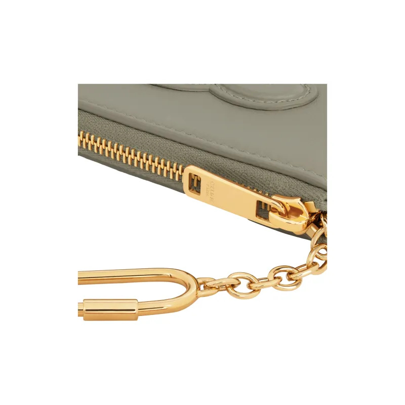 CELINE Triomphe Smooth Cow Leather Card Holder Coin Purse Women's Green Clay-3