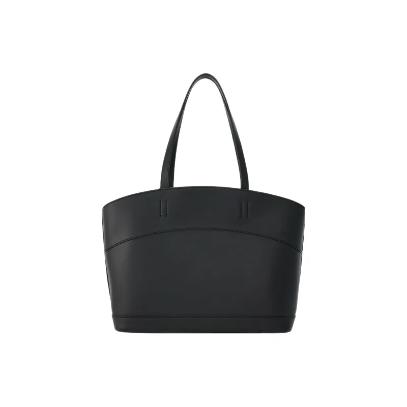 FERRAGAMO Smooth Calf Leather Tote Bag Shopping Bag Handbag Small Size Women's Black-3