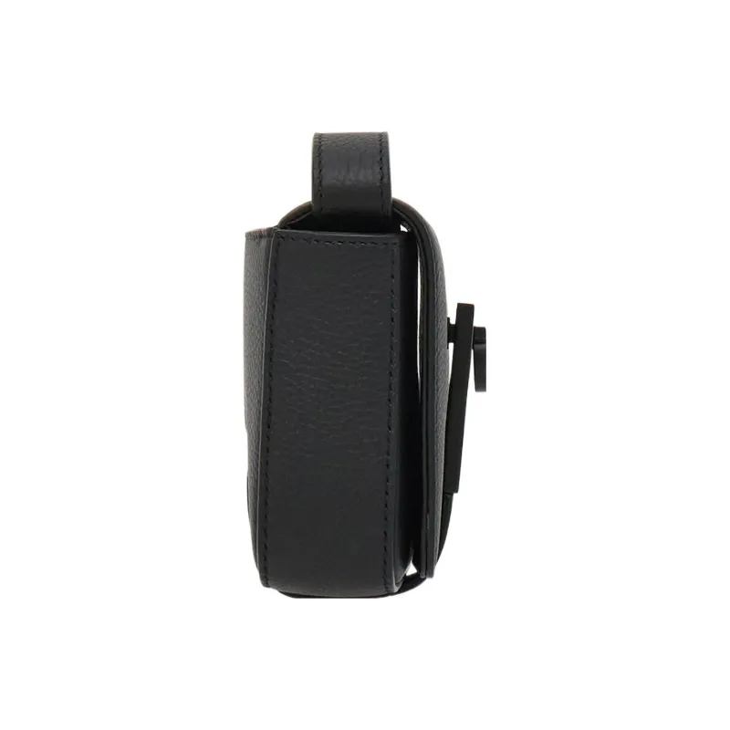 FERRAGAMO Stamped Calfskin Crossbody Bag Shoulder Bag Men's Black-2