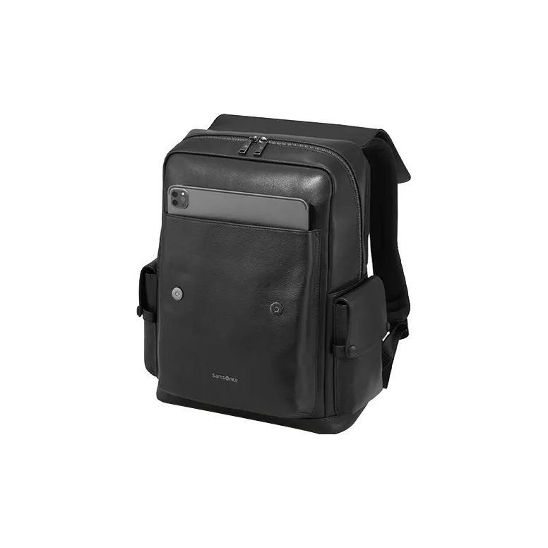SAMSONITE Fabric With Cow Leather And Synthetic Leather Backpack Regular Men's Black-1
