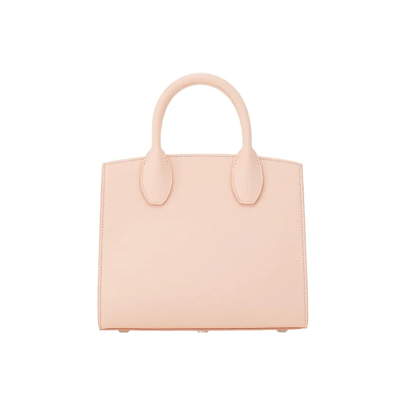 FERRAGAMO Studio Hammered Texture Calfskin Box Bag, Shoulder Bag, Crossbody Bag, Handbag Trumpets Women's Light Pink-3