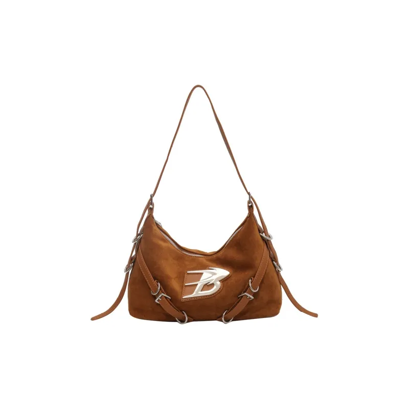 NOMK Suede Crossbody Bag, Shoulder Bag Women's Brown/Black/Red/Coffee-0