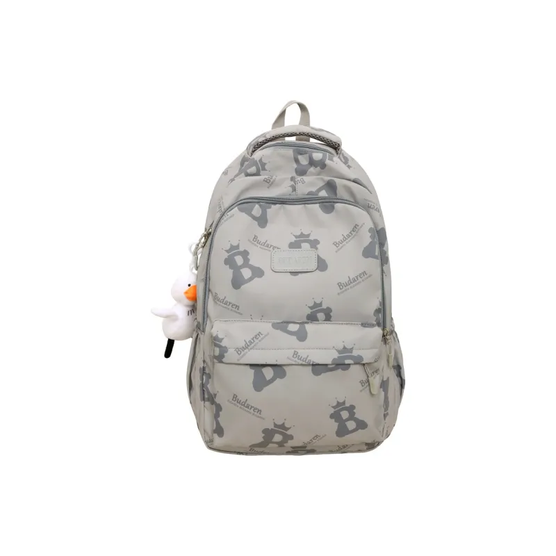 Deli Bear Nylon Backpack Regular Unisex Ecru/Gray/Black/Blue/Pink-2