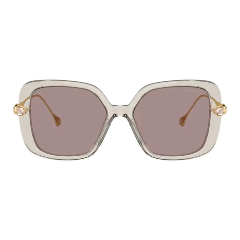Swarovski Acetate Crystal Irregular Shape Sunglasses Women's Gray-1