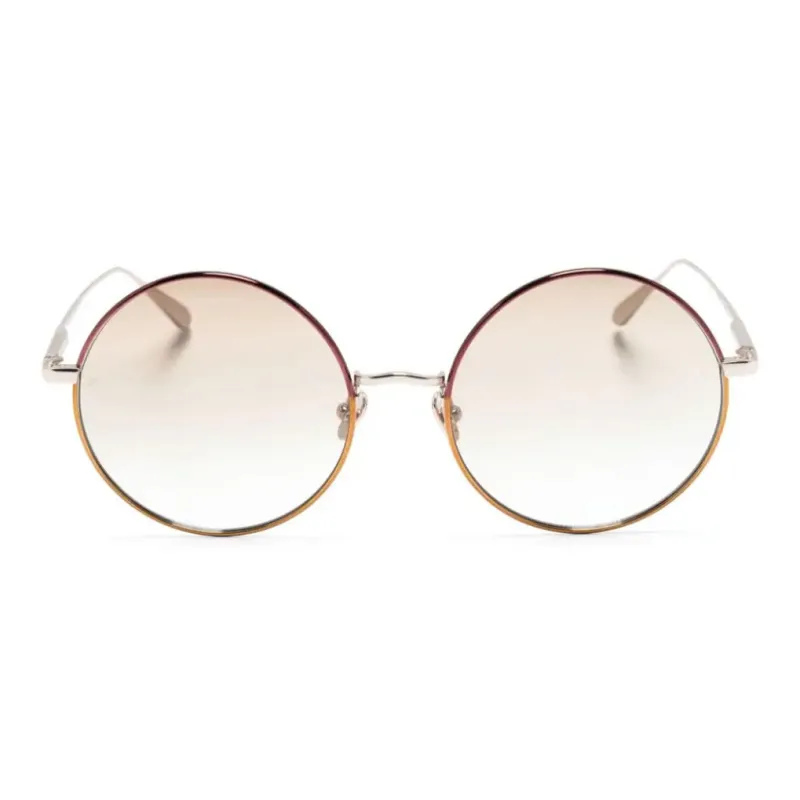 Linda Farrow Round frame Metallic Sunglasses-1