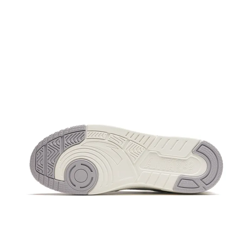 Anta Slip Resistant Cushioning Wear Resistant Low Top Skateboard Shoes Men's Gray-4