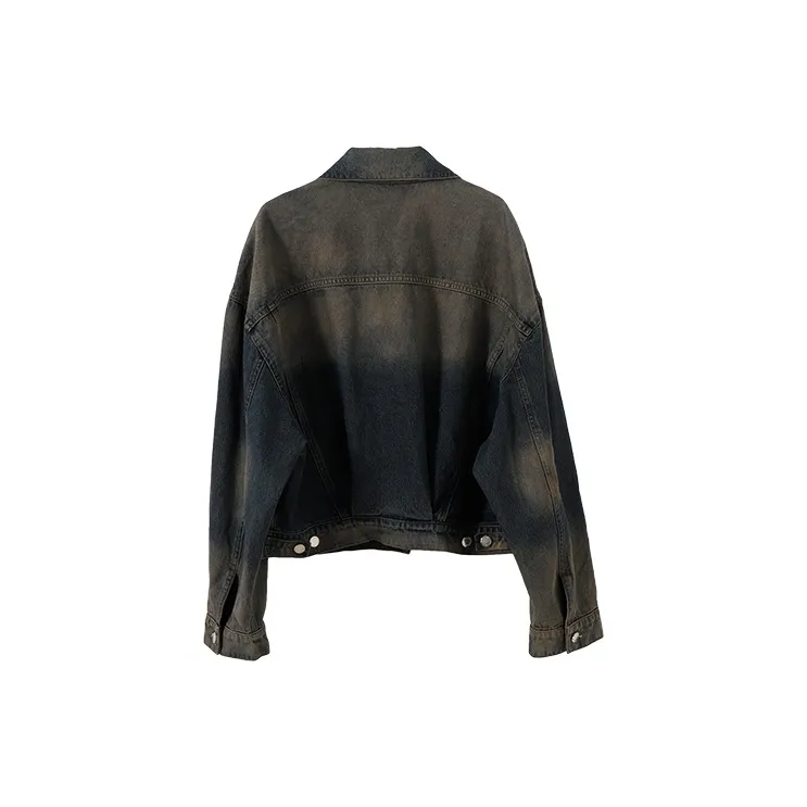 YUMOMO STAR Denim Jacket Women's Vintage Gray-1