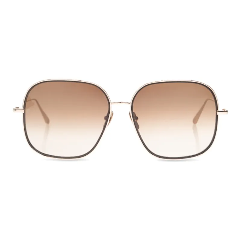 Linda Farrow Titanium Irregular Shape Sunglasses Women's Rose Gold-0