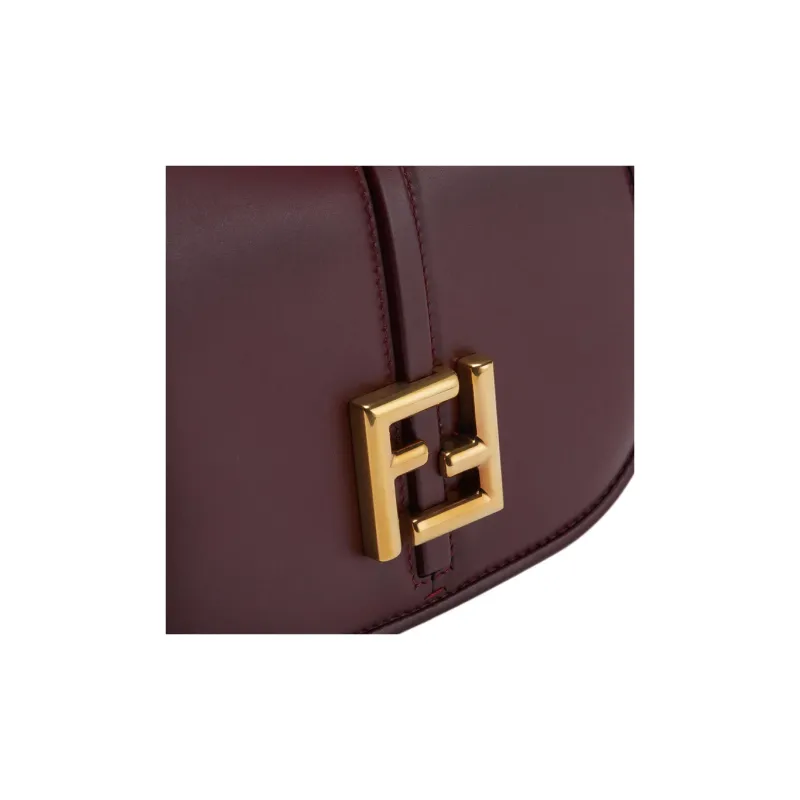 FENDI Calfskin Shoulder Bag, Crossbody Bag Mini Women's Burgundy-4