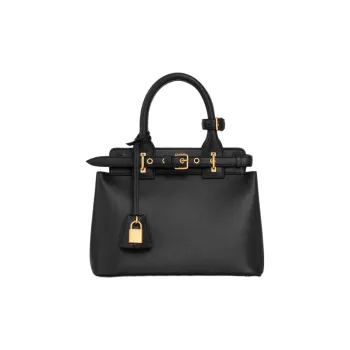 CELINE Soft Cow Leather Shoulder Bag Crossbody Bag Handbag Regular Women's Black