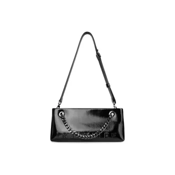 INJOYLIFE Cow Split Leather Hobo Bag Shoulder Bag Crossbody Bag Small Size Women's Black