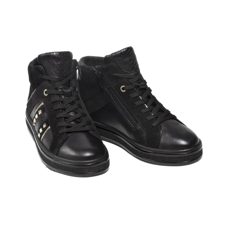 GEOX High Top Skateboard Shoes Women's Black-3
