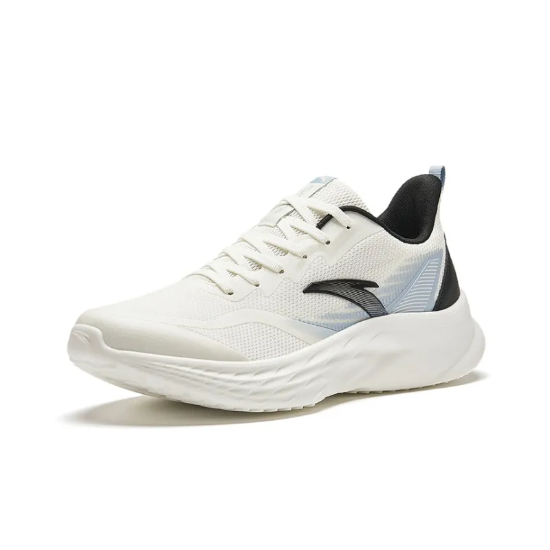 Anta Cushioned Slip Resistant Abrasion Resistant Low Top Running Shoes Men's White Blue Black-1