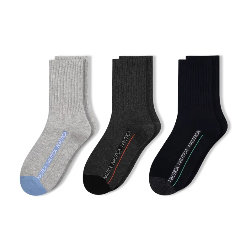 NAUTICA UNDERWEAR Mid-Calf Socks Men's 3 Pack-6