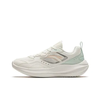 Anta Cushioned Wear Resistant Lightweight Low Top Running Shoes Women's White Green Pink