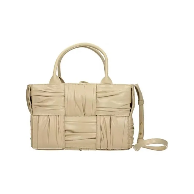 Bottega Veneta Arco Tote Bag Mini Foulard Intrecciato Porridge-2