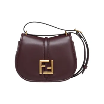 FENDI Calfskin Shoulder Bag, Crossbody Bag Mini Women's Burgundy