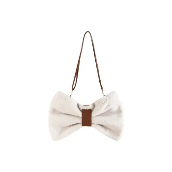 NOMK Lambswool Crossbody Bag, Handbag, Shoulder Bag Women's Ivory