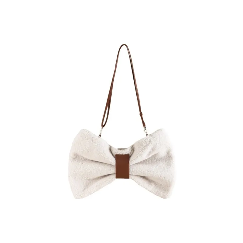 NOMK Lambswool Crossbody Bag, Handbag, Shoulder Bag Women's Ivory-0