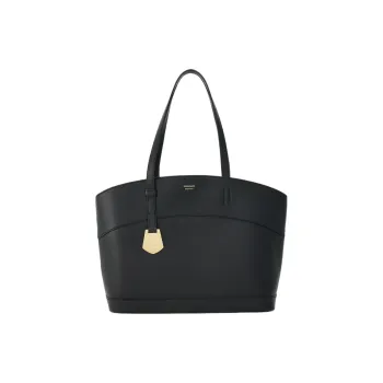 FERRAGAMO Smooth Calf Leather Tote Bag Shopping Bag Handbag Small Size Women's Black