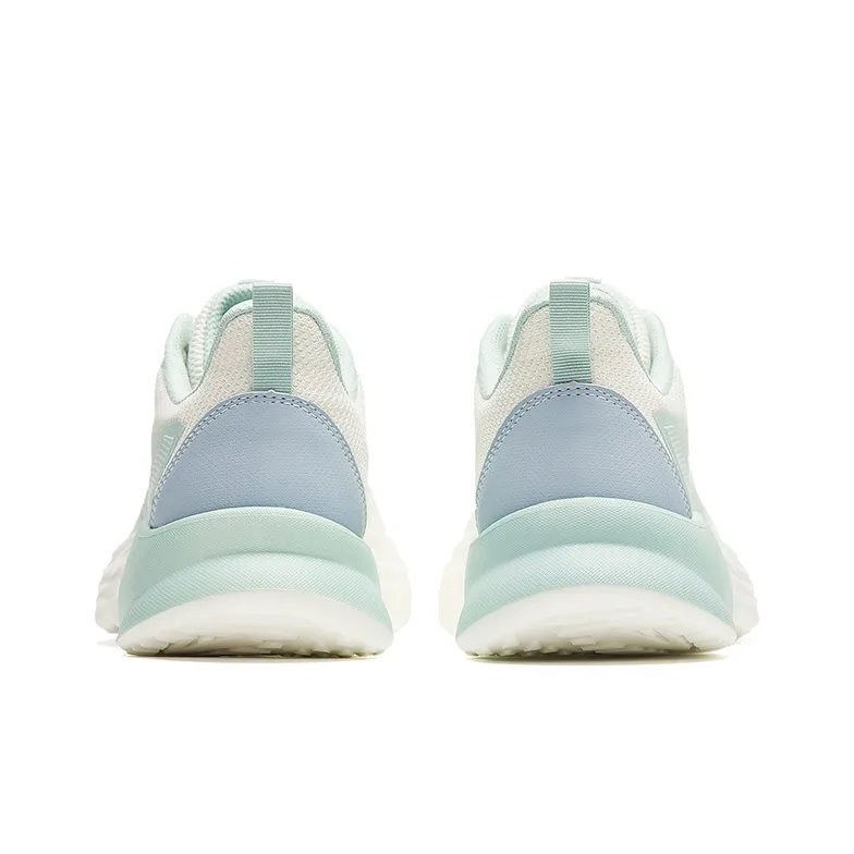 Anta Cushioning Wear Resistant Low Top Running Shoes Women's White Teal Blue-3