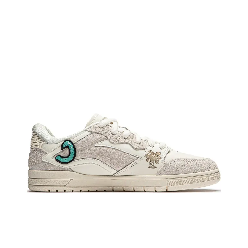 LiNing Skateboard Collection Wave PROS Cushioning Wear Resistant Low Top Skateboard Shoes Men's Ecru-1